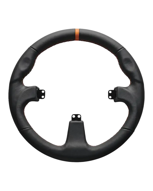 Asetek SimSports Round Black Leather Steering Wheel Rim