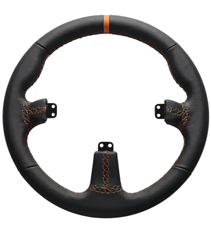Asetek SimSports Round Black Leather Steering Wheel Rim
