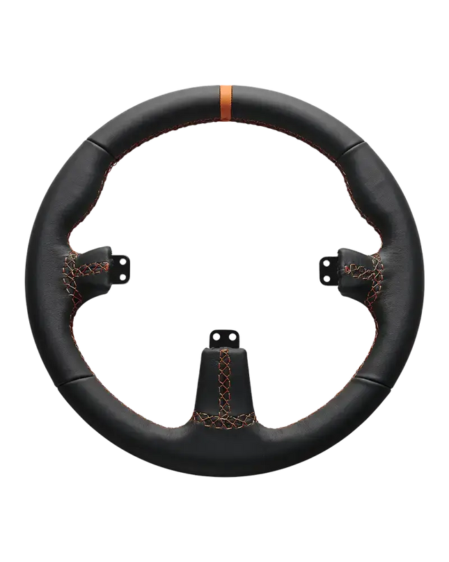 Asetek SimSports Round Black Leather Steering Wheel Rim