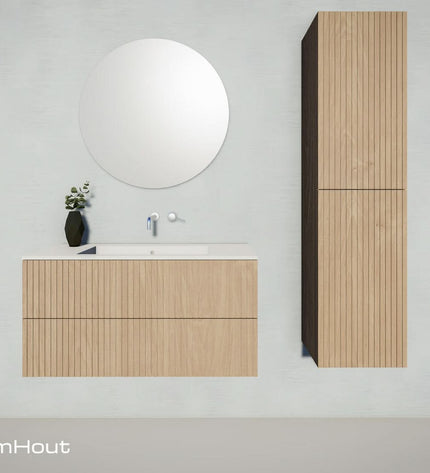 Houten badkamerkast Palm en Wave