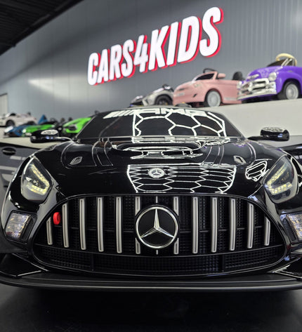 Mercedes AMG GT3 metallic zwart elektrische kinderauto