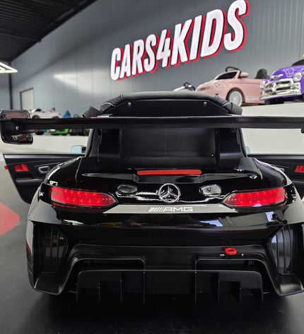 Mercedes AMG GT3 metallic zwart elektrische kinderauto