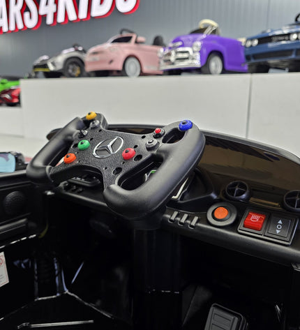 Mercedes AMG GT3 metallic zwart elektrische kinderauto