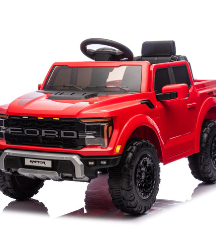 Elektrische kinderauto Ford Raptor 1-persoons 12 volt rood