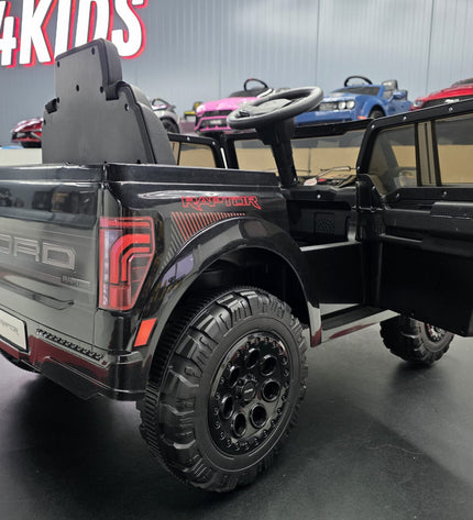 Ford Raptor 1-persoons 12-volt zwarte kinderauto