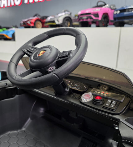 Elektrische kinderauto Porsche Taycan 1-persoons 12 volt grijs