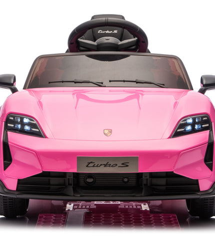 Kinderauto op accu Porsche Taycan voor 1 persoon 12 volt roze