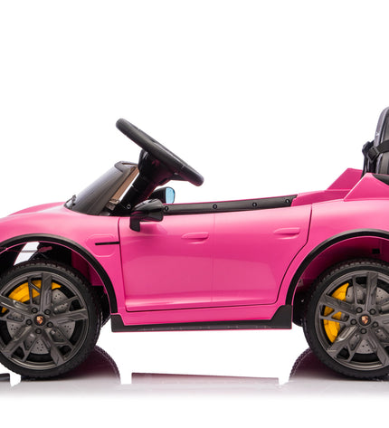 Kinderauto op accu Porsche Taycan voor 1 persoon 12 volt roze