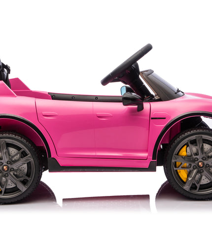 Kinderauto op accu Porsche Taycan voor 1 persoon 12 volt roze