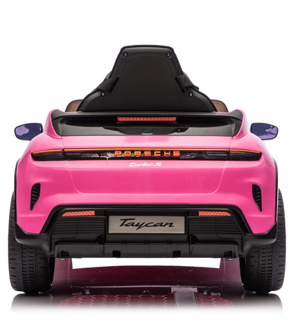 Kinderauto op accu Porsche Taycan voor 1 persoon 12 volt roze