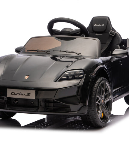 Kinderauto Porsche Taycan 1 persoon 12 volt zwart