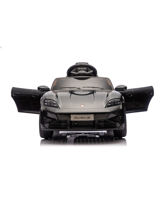 Kinderauto Porsche Taycan 1 persoon 12 volt zwart