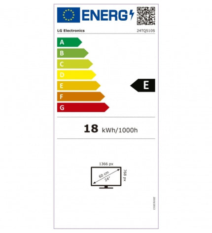 LG 24-inch HD LED Smart TV with Wi-Fi, energy label visible, ideal for electronics, TV, and home theater use.