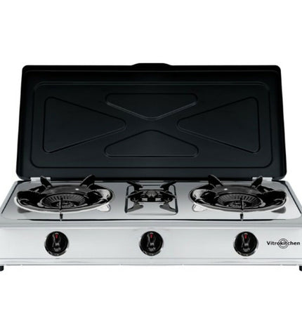 Vitrokitchen 360IB gas stove for outdoor camping and hiking, compact and durable outdoor cooking appliance.