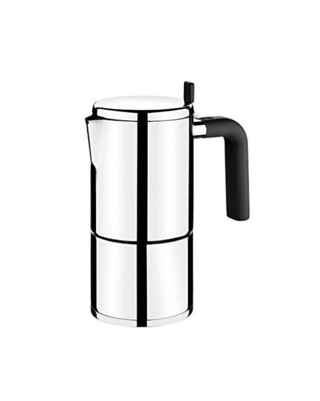 Stainless steel Italian coffee pot BRA A170402 for brewing espresso-style coffee at home.