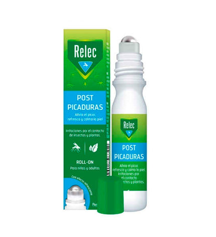 Relec 15 ml calming roller for bites, suitable for outdoor and camping, with natural ingredients to soothe skin irritation.