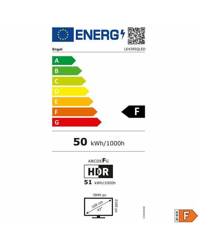 Engel LE4395QLED 43-inch 4K Ultra HD Smart TV displaying vibrant colors and a sleek black frame for home entertainment.