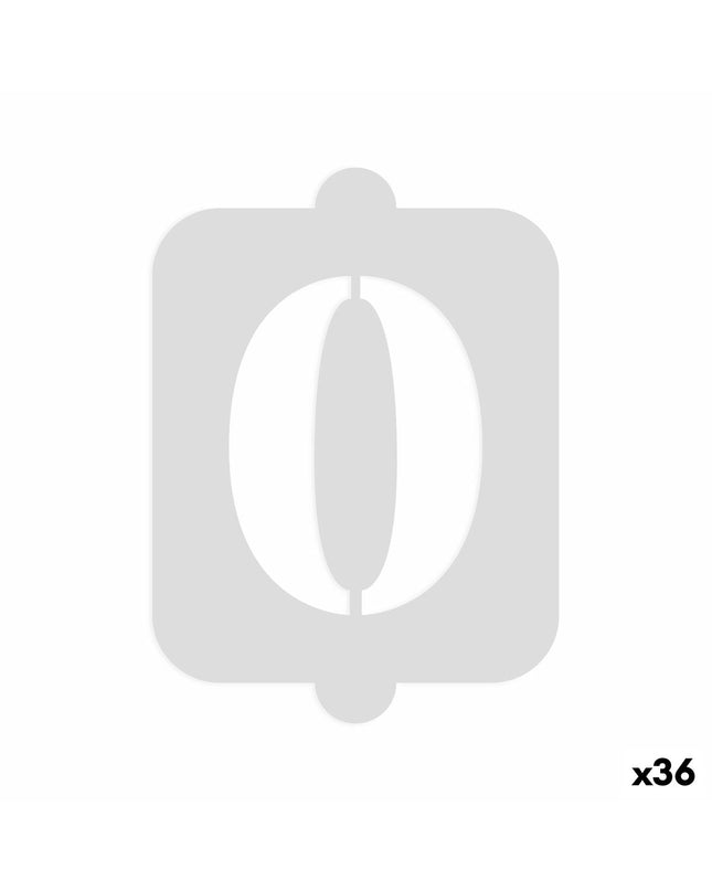 Algon Taartsjabloon Algon Cijfer 0, set of 36 cake number stencils for baking and decorating.