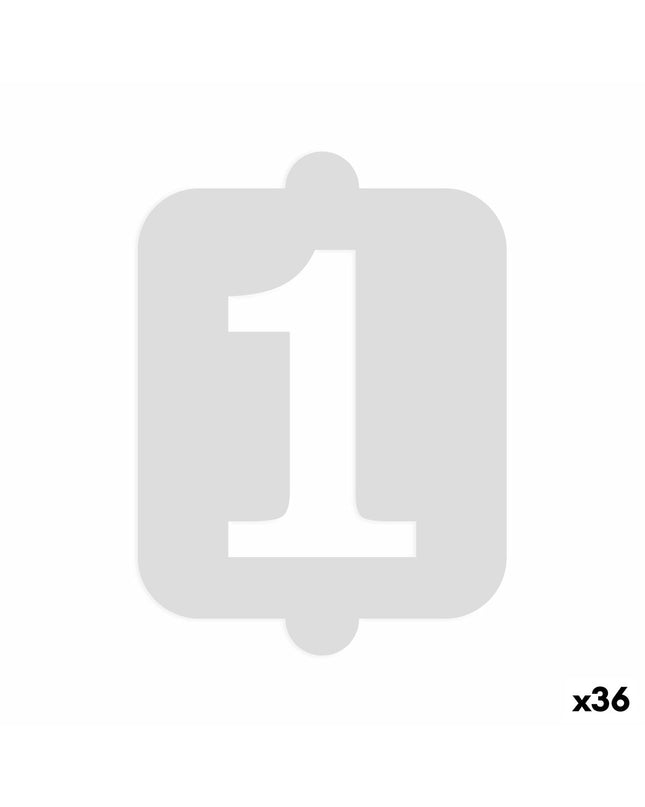 Algon Taartsjabloon Cijfer 1, set of 36 number cake stencils for baking and decorating.