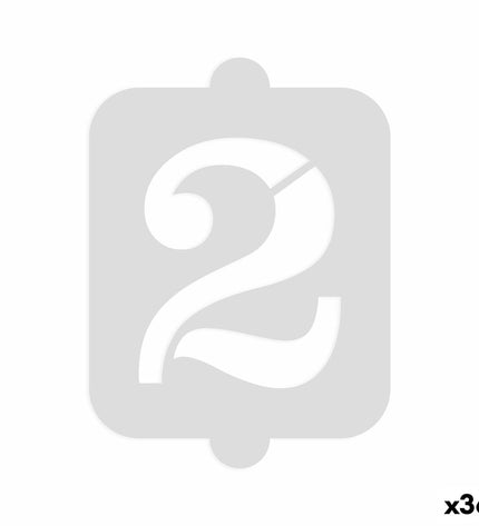 Algon Taartsjabloon cijfer 2 set of 36 baking stencils for cake decorating, featuring numeric cut-outs for home baking projects.