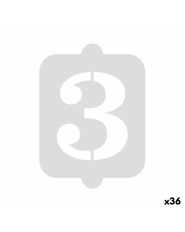 Algon Taartsjabloon cijfer 3 set of 36 baking and kitchen stencils for cake decoration and baking.
