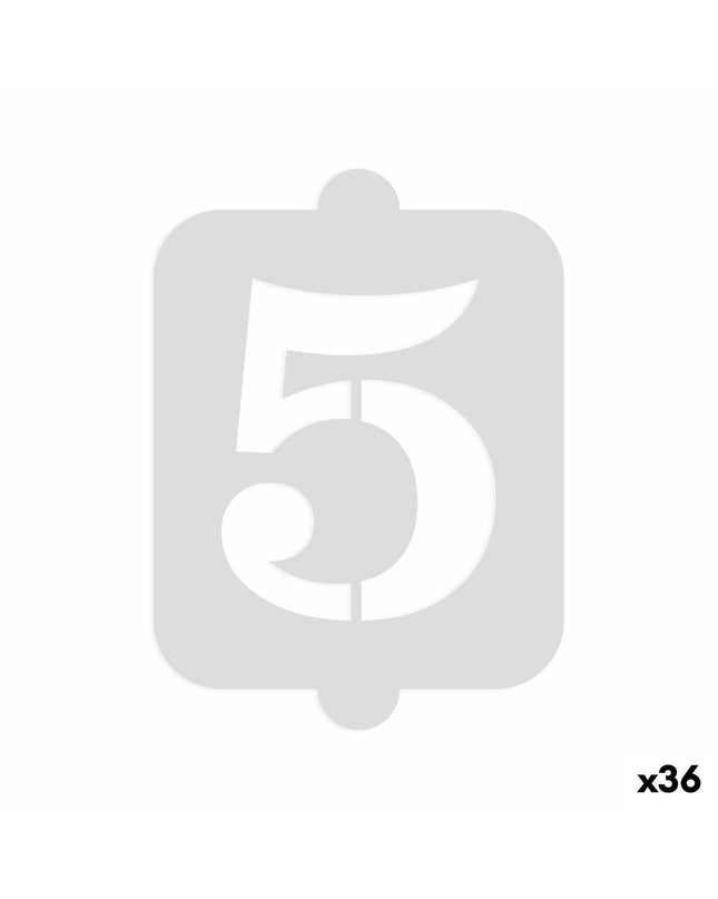 Algon Taartsjabloon cijfer 5, set van 36 bakcijfers voor huis en koken, geschikt voor taarten en decoratie.