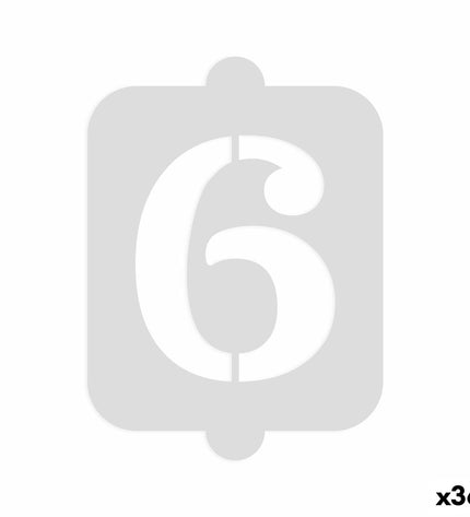 Algon number 6 cake stencil set with 36 baking templates for home kitchen and baking projects.