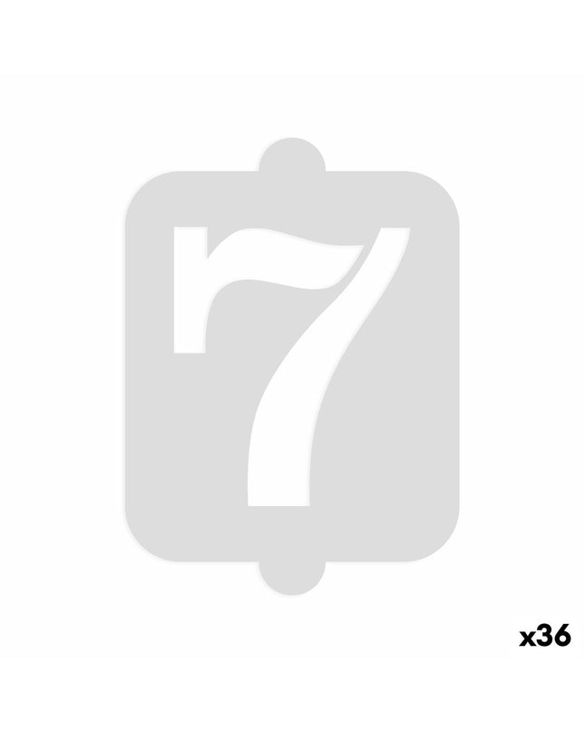Algon Taartsjabloon Cijfer 7 set of 36 baking stencils for cake decorating, ideal for house and cooking baking projects.