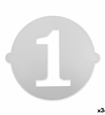 Algon Taartsjabloon Algon Cijfer 1 voor bakken, set van 36 nummer cake decoratie stencils, huis en koken keukenaccessoire