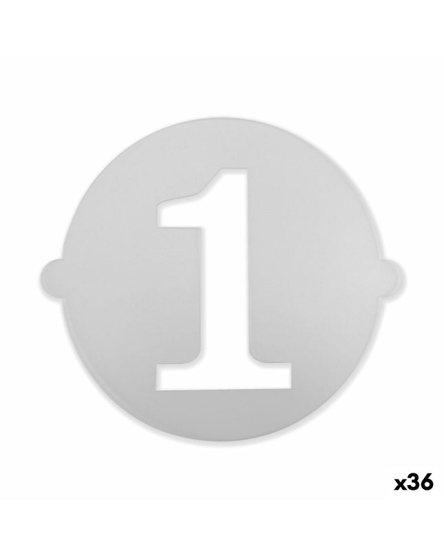 Algon Taartsjabloon Algon Cijfer 1 voor bakken, set van 36 nummer cake decoratie stencils, huis en koken keukenaccessoire