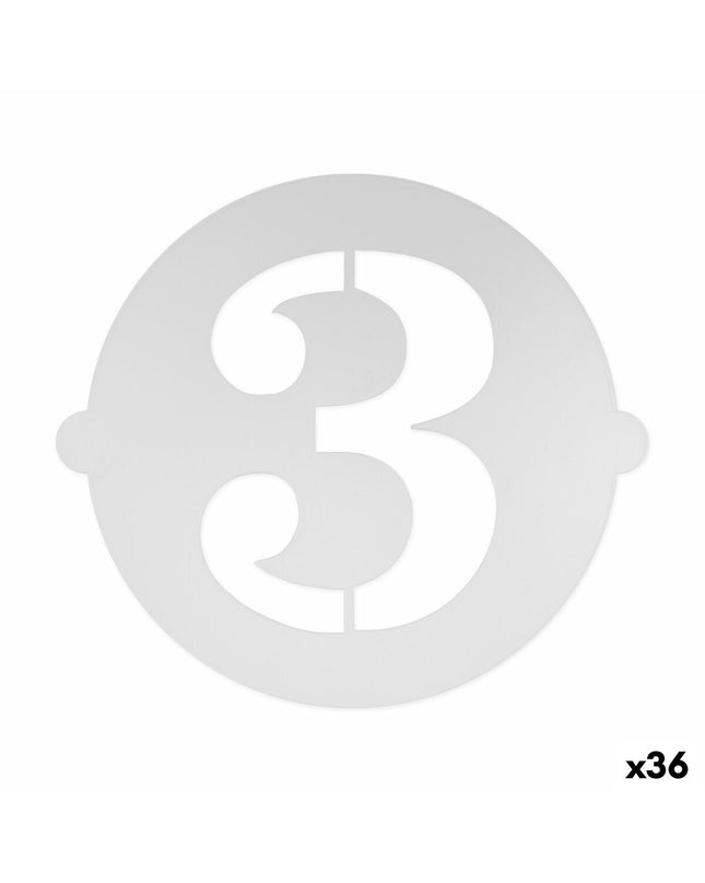 Algon Taartsjabloon cijfer 3, set van 36 stuks voor huis en koken, bakvormen voor creatieve taarten en decoraties.