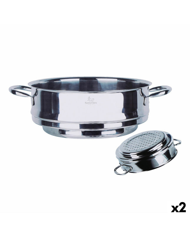 Santa Clara steam oven with two roasting pans, Ø 25.7 x 34 x 9.5 cm, ideal for home cooking and kitchen use.