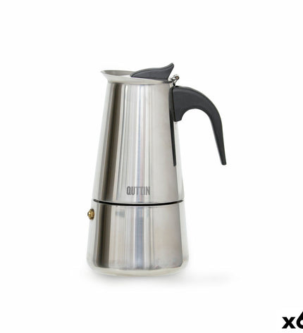Quttin Italiaanse koffiepot set with 9 cups, traditional design for brewing coffee, ideal for home and kitchen use.