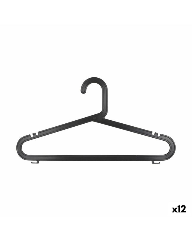Set of 12 Dem plastic clothing hangers with 8 parts, designed for home storage and organization, shown on a white background.