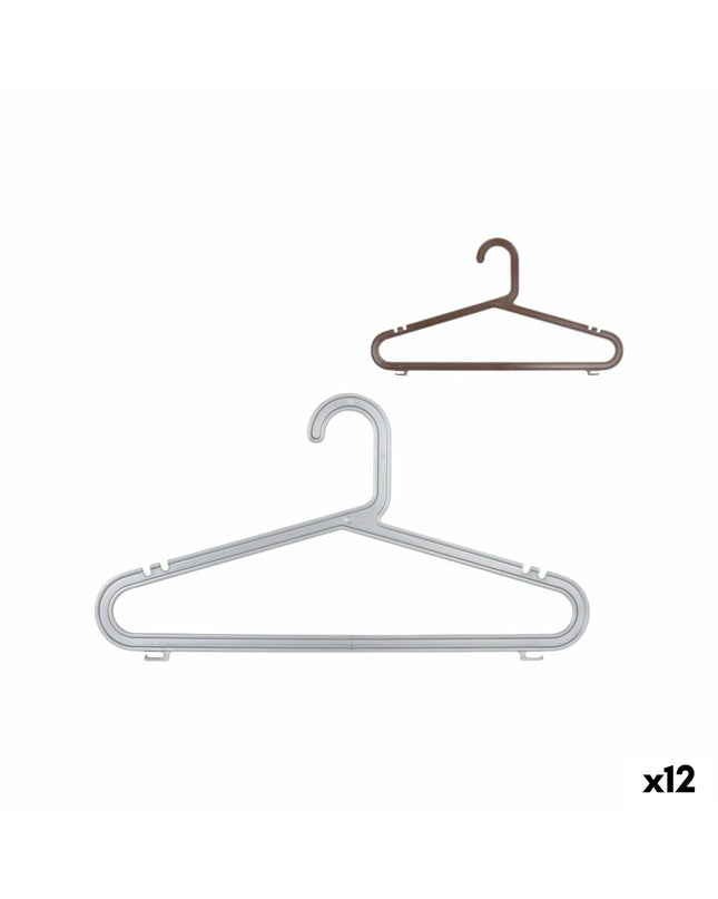 Set of 12 Dem plastic clothing hangers with 8 pieces, ideal for home storage and organization, featuring durable design.