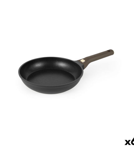Quttin LEATHER Bruin Zwart aluminium cookware set with six 26cm pans for home cooking and kitchen use.