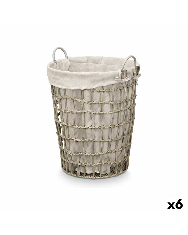 Set of six gray Kipit storage bags made from polyester, polypropylene, iron, plastic, and cotton for home organization.