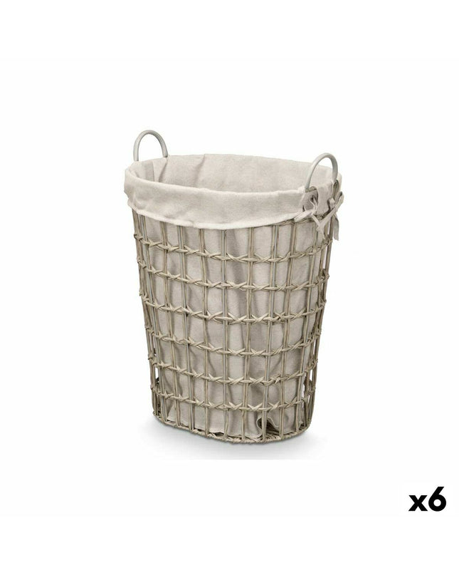 Set of six Kipit gray storage bags made of polyester, polypropylene, and cotton, with iron and plastic components for home organization.