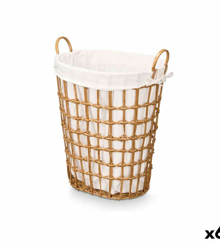 Set of six Kipit storage bags made from natural polyester and cotton, ideal for home organization and kitchen use.