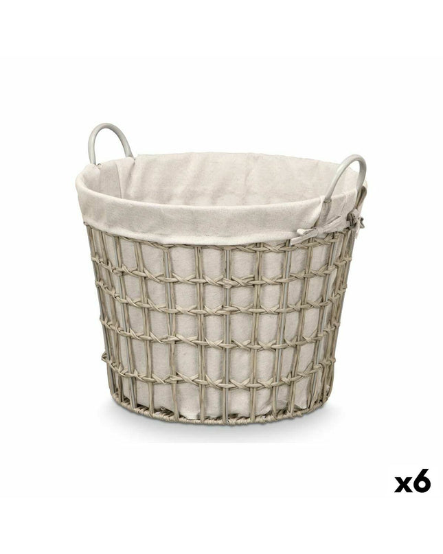Kipit gray polyester storage bags made of polypropylene and plastic, 50% cotton, set of 6 for home and kitchen organization.