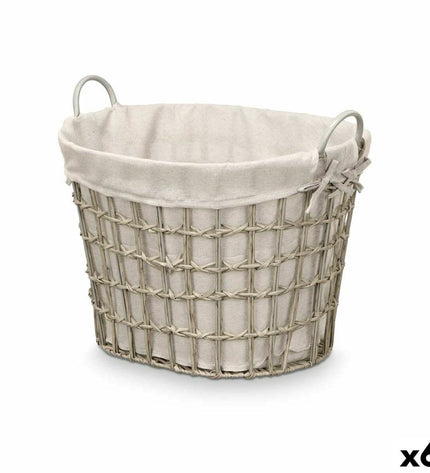 Kipit grey polyester storage bags made of plastic, polypropylene, and cotton, six-piece set for home organization.
