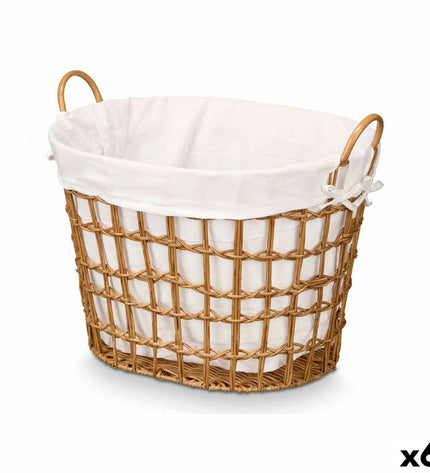 Kipit Mand Kipit natural polyester and cotton storage bags, plastic and iron handles, set of 6, suitable for home organization.