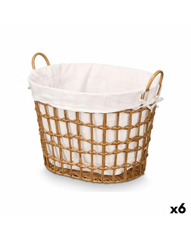 Kipit Mand Kipit natural polyester and cotton storage bags, plastic and iron handles, set of 6, suitable for home organization.