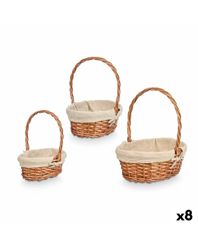Kipit Mandenset kipit polyester vlechtwerk stof, katoen, 3 onderdelen, in huis en bad category, shown in image.