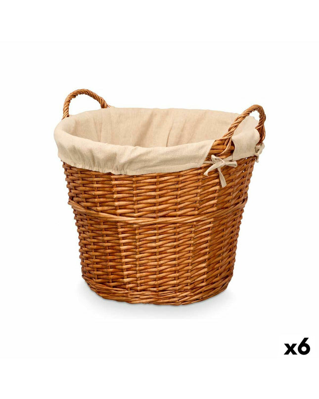 Set of 6 Kipit natural polyester woven storage bags with cotton blend, ideal for home organization and kitchen use.