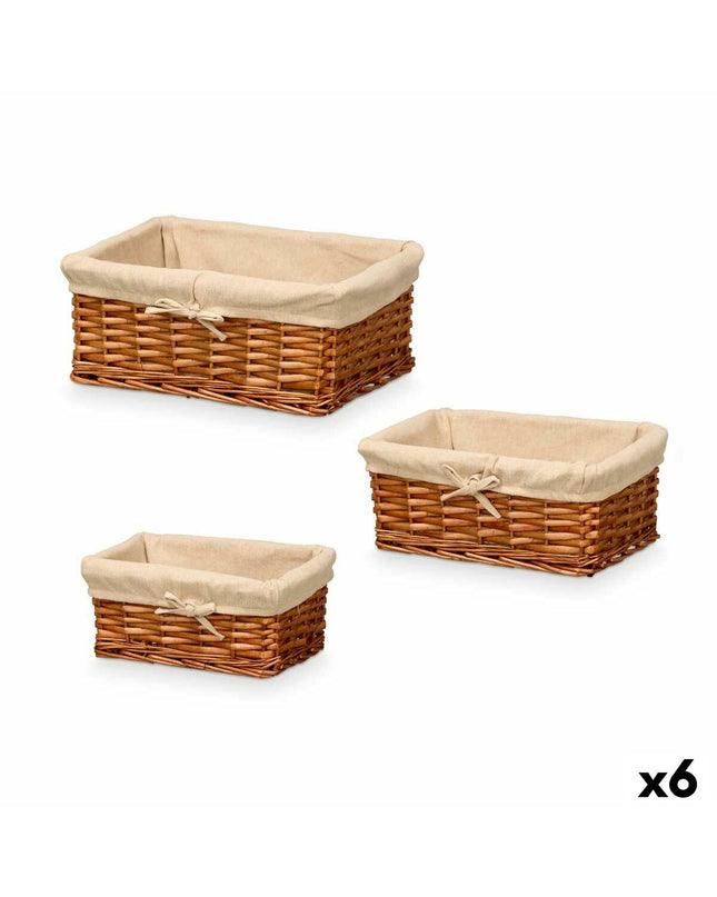 Kipit Mandenset Kipit polyester and cotton washbasin with three parts, measuring 39x16.5x29 cm, for home and bathroom use.