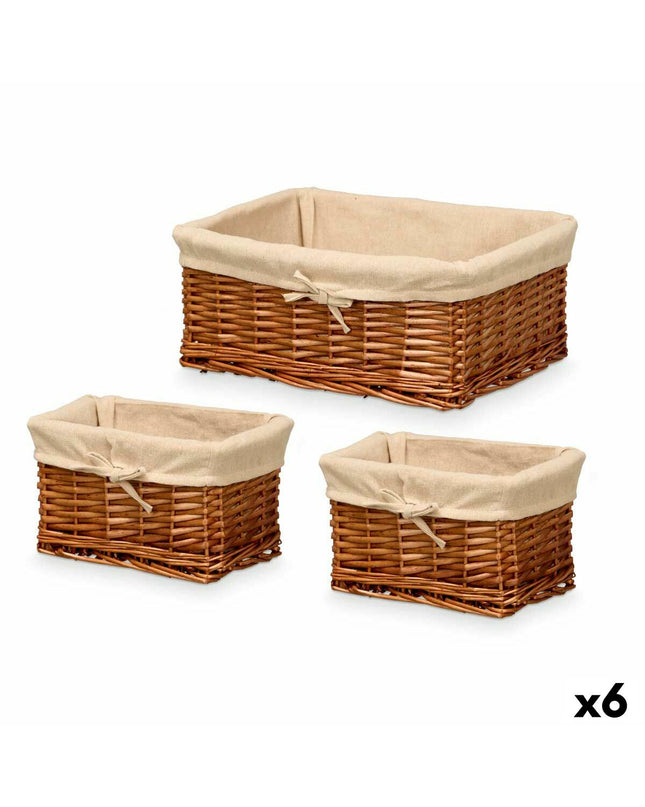 Kipit Mandenset Kipit polyester vlechtwerk stof badhuis met 3 onderdelen, katoen, 39x16x30 cm, huis en koken badkameraccessoire