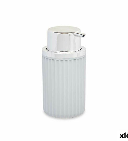 Set of 16 Berilo gray plastic soap dispensers, 450 ml, suitable for bathroom and kitchen use, compact 7x14.5x8.5 cm