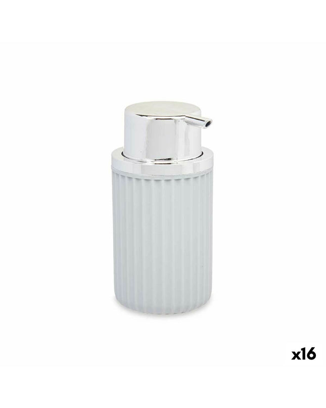 Set of 16 Berilo gray plastic soap dispensers, 450 ml, suitable for bathroom and kitchen use, compact 7x14.5x8.5 cm