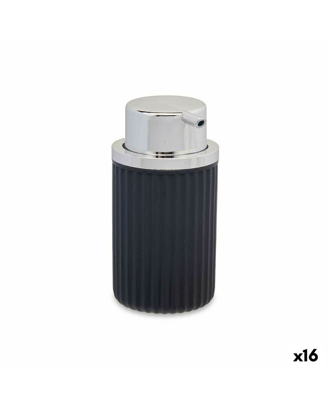 Berilo plastic soap dispenser in anthracite color, 420 ml, for bathroom use, set of 16, with dimensions 7x14.5x8.5 cm